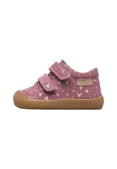 Chaussures barefoot fille en cuir et daim amur à scratch Magnolia-platine+Marron clair-platine 3 - vertbaudet enfant 