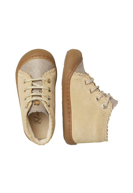 Chaussures premiers pas bébé fille en daim cottins Beige-platine 4 - vertbaudet enfant 