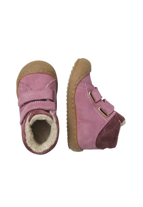 Bottines bébé en cuir et daim rabek à scratch Kaki-sable+Magnolia-violet+Marron-cognac 9 - vertbaudet enfant 