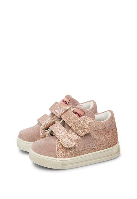 Baskets bébé fille en daim et tissu sasha à scratch Rose poudré 5 - vertbaudet enfant 