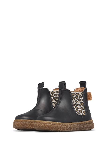 Bottines chelsea fille en cuir figus Noir-marron 5 - vertbaudet enfant 