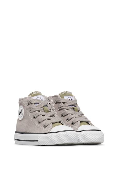 Baskets montantes garçon en daim ylfas Kaki-gris foncé 2 - vertbaudet enfant 