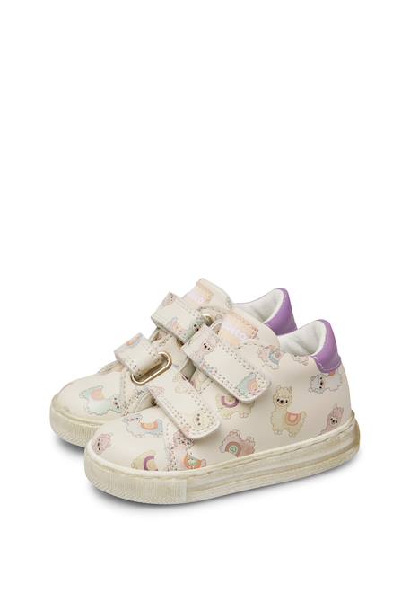 Baskets bébé fille en cuir wompa à scratch Blanc-lilas 5 - vertbaudet enfant 