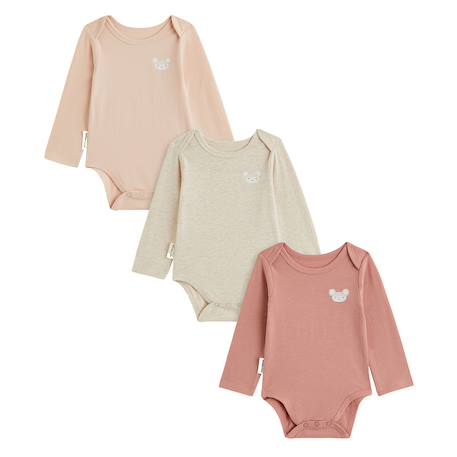 Lot de 3 bodies bébé manches longues Rose 2 - vertbaudet enfant 