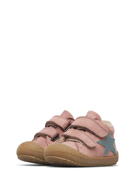 Chaussures premiers pas bébé en cuir kolde 2 à scratch Marron-marine+Rose-bleu 10 - vertbaudet enfant 