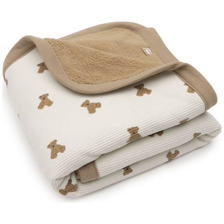 Couverture mini teddy bear little waffle-fluffy (75 x 100 cm) Ecru, marron, beige 1 - vertbaudet enfant 