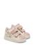 Baskets bébé fille en cuir et daim xema à scratch Blanc-rose 2 - vertbaudet enfant 