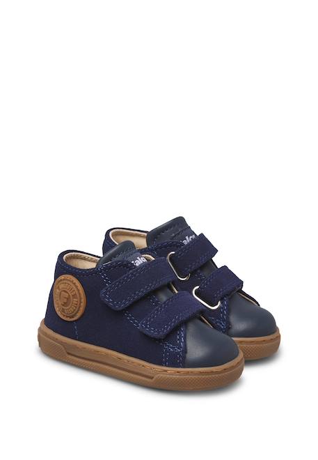 Baskets bébé garçon en cuir et daim michael 3 Marine-marron 2 - vertbaudet enfant 