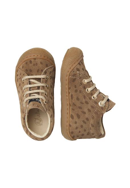 Chaussures premiers pas bébé fille en daim cocoon Marron foncé-platine+Marron-platine+Noir-platine+Sable-platine 4 - vertbaudet enfant 