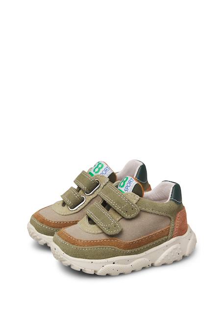 Baskets bébé garçon en daim amantea 2 à scratch Bleu marine-rouge+Tourterelle-militaire 10 - vertbaudet enfant 