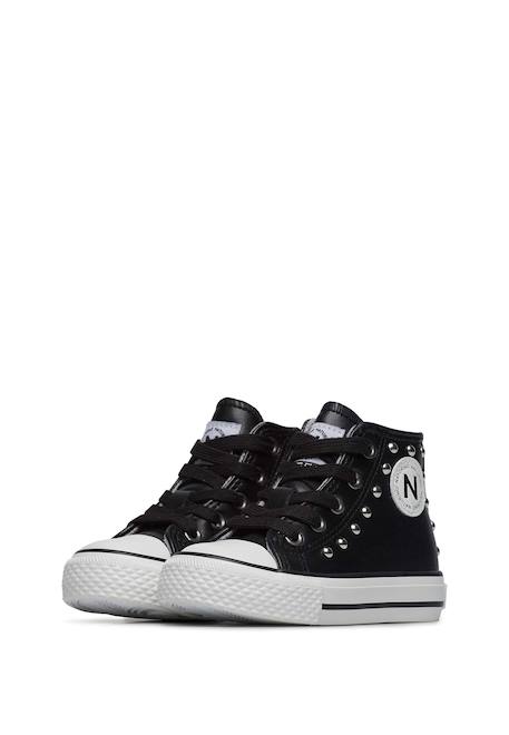 Baskets fille en cuir ylfas, avec clous Noir 5 - vertbaudet enfant 