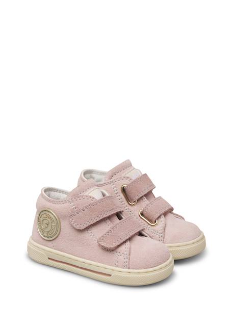 Baskets bébé fille en daim michael 3 Rose-blanc crème 2 - vertbaudet enfant 