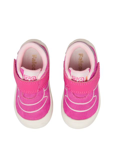 Chaussures premiers pas bébé en simili cuir free 2 à scratch Bleu-citrouille+Fuchsia-blanc+Kaki-orange+Lilas-rose+Rose poudré-blanc 9 - vertbaudet enfant 
