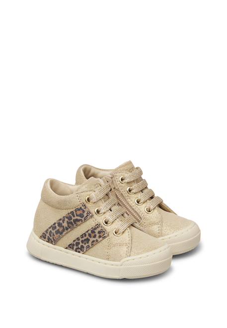 Baskets bébé fille en daim gazer à zip Platine-marron 2 - vertbaudet enfant 