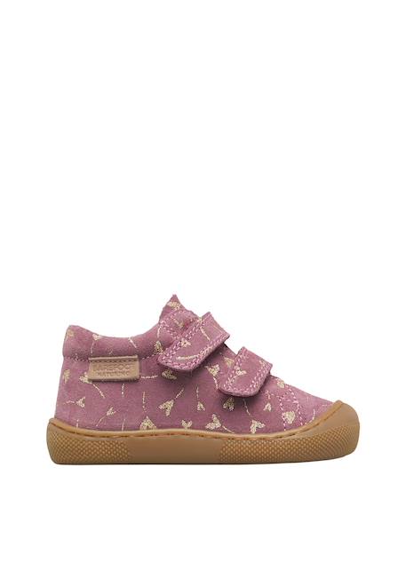 Chaussures barefoot fille en cuir et daim amur à scratch Magnolia-platine+Marron clair-platine 1 - vertbaudet enfant 