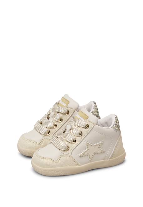 Baskets montantes bébé fille en cuir et daim alnoite high 2 Or 5 - vertbaudet enfant 