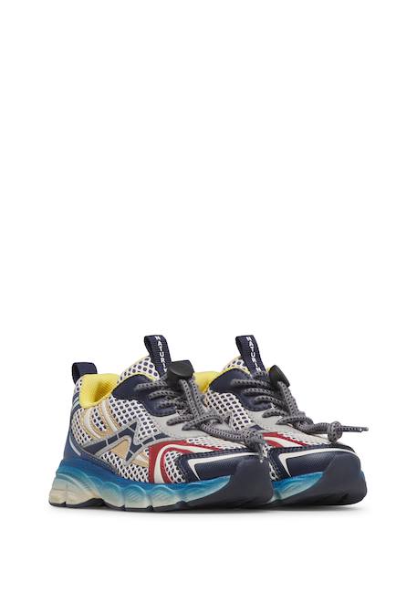 Baskets garçon en tissu synthétique wave Bleu-bleu-jaune 2 - vertbaudet enfant 