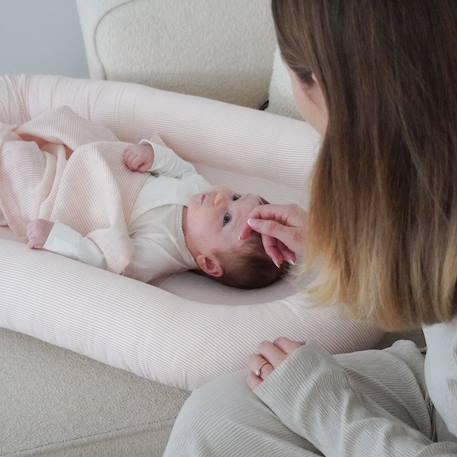 Lot de 3 langes bébé en mousseline classic stripes rose (70 x 70 cm) Rose 5 - vertbaudet enfant 