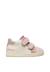 Baskets bébé en cuir et daim kiner à scratch Blanc crème-rose poudré+Blanc-bleu clair-vert+Gris-rouge 1 - vertbaudet enfant 