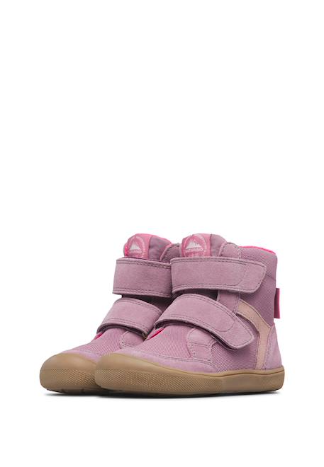 Bottines barefoot bébé en daim et tissu koddas à scratch, imperméables Kaki-marron+Rose-magnolia 10 - vertbaudet enfant 
