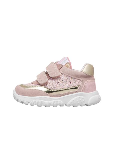 Baskets fille en cuir et tissu amantea 2 à scratch Rose-platine 3 - vertbaudet enfant 