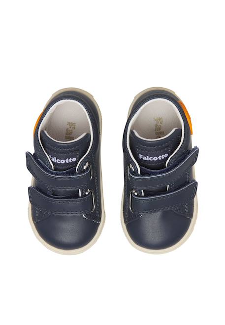 Baskets garçon en cuir michael 3 Orange-bleu 4 - vertbaudet enfant 