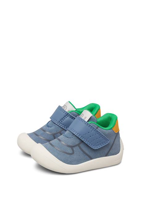 Chaussures premiers pas bébé en simili cuir free 2 à scratch Bleu-citrouille+Fuchsia-blanc+Kaki-orange+Lilas-rose+Rose poudré-blanc 5 - vertbaudet enfant 