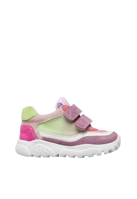Baskets enfant en daim et tissu amantea 2 à scratch Bleu ciel-vert+Rose-vert 6 - vertbaudet enfant 
