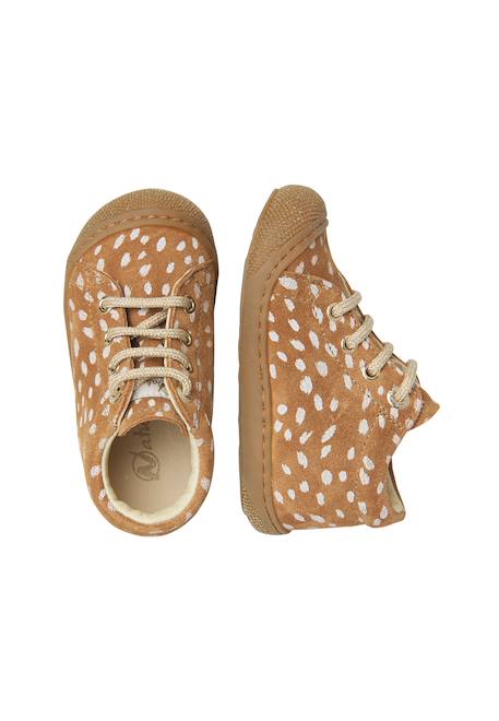 Chaussures premiers pas bébé fille en daim cocoon Marron foncé-platine+Marron-platine+Noir-platine+Sable-platine 9 - vertbaudet enfant 