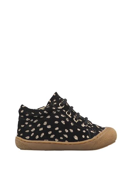 Chaussures premiers pas bébé fille en daim cocoon à zip Noir-platine 1 - vertbaudet enfant 