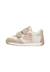 Baskets bébé fille en cuir et tissu quelly 4 à scratch, avec clous Beige-blanc-rose 3 - vertbaudet enfant 