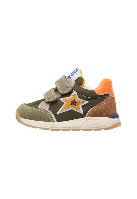 Baskets enfant en daim et tissu technique nuppi à scratch Kaki-orange+Rose-platine 3 - vertbaudet enfant 