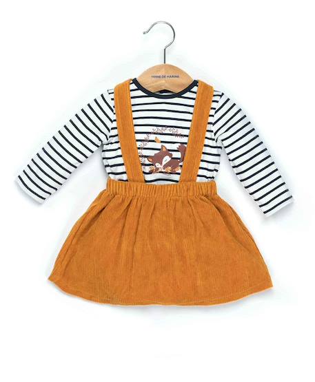 Ensemble robe + haut bébé fille Jaune ocre 3 - vertbaudet enfant 