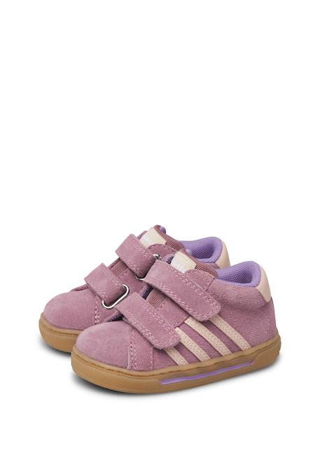 Baskets bébé fille en cuir et daim truby à scratch Lilas-rose 5 - vertbaudet enfant 