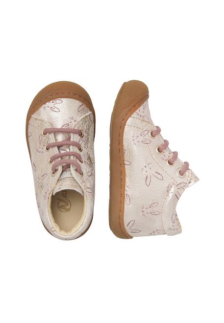Chaussures premiers pas bébé fille en cuir cocoon Platine-rose 4 - vertbaudet enfant 