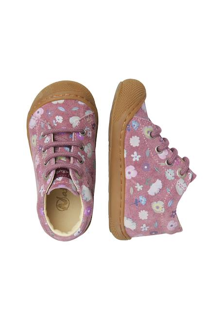 Chaussures premiers pas bébé fille en daim cocoon Gris foncé-violet+Magnolia-rose+Rose-rose clair 9 - vertbaudet enfant 
