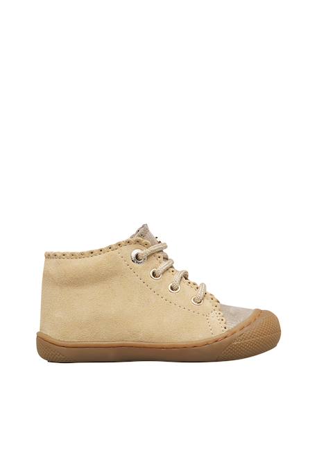Chaussures premiers pas bébé fille en daim cottins Beige-platine 1 - vertbaudet enfant 