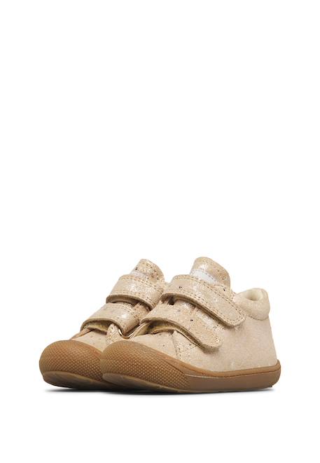 Chaussures premiers pas bébé fille en daim cocoon à scratch Platine-marron 5 - vertbaudet enfant 