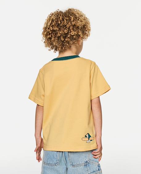 T-shirt enfant paddle out art Jaune délavé+Vert atténué 2 - vertbaudet enfant 