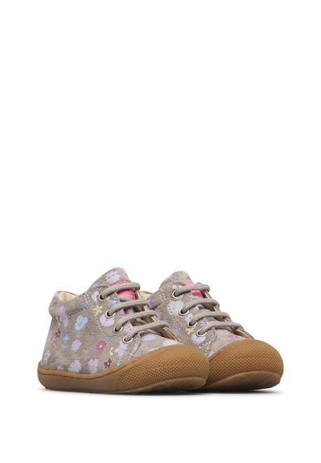Chaussures premiers pas bébé fille en daim cocoon Gris foncé-violet+Magnolia-rose+Rose-rose clair 2 - vertbaudet enfant 