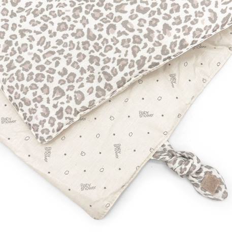 Tapis à langer nomade knot soft print Ecru, gris, rose 2 - vertbaudet enfant 