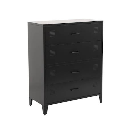 Commode industrielle acier 4 tiroirs - soho Bleu+Noir+Terracotta 8 - vertbaudet enfant 