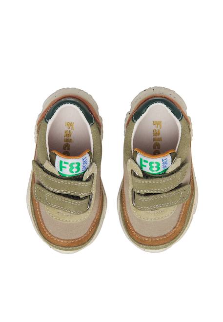 Baskets bébé garçon en daim amantea 2 à scratch Bleu marine-rouge+Tourterelle-militaire 9 - vertbaudet enfant 