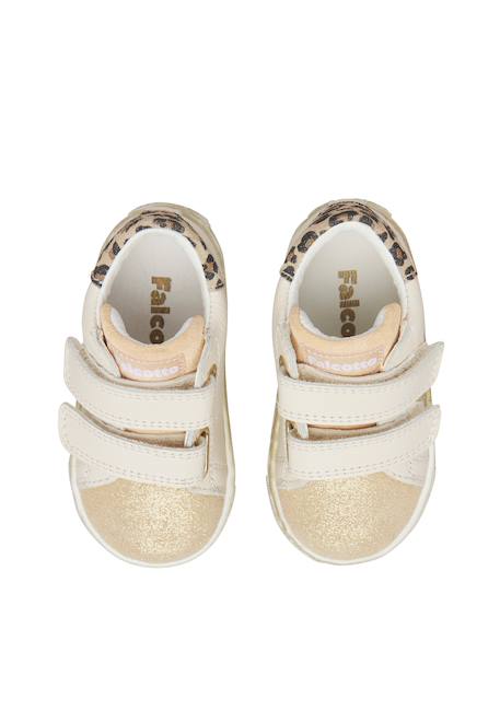 Baskets bébé fille en cuir et daim salazar 3 à scratch Or-marron clair 4 - vertbaudet enfant 