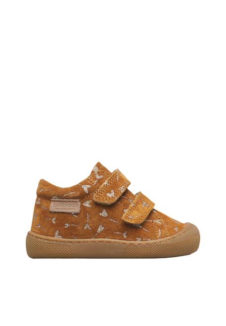 Chaussures barefoot bébé fille en cuir et daim amur à scratch Magnolia-platine+Marron clair-platine 6 - vertbaudet enfant 