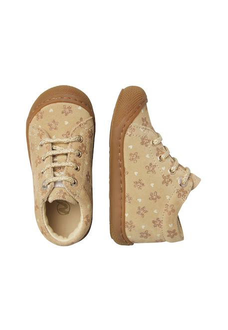 Chaussures premiers pas bébé fille en daim cocoon Beige-platine 4 - vertbaudet enfant 