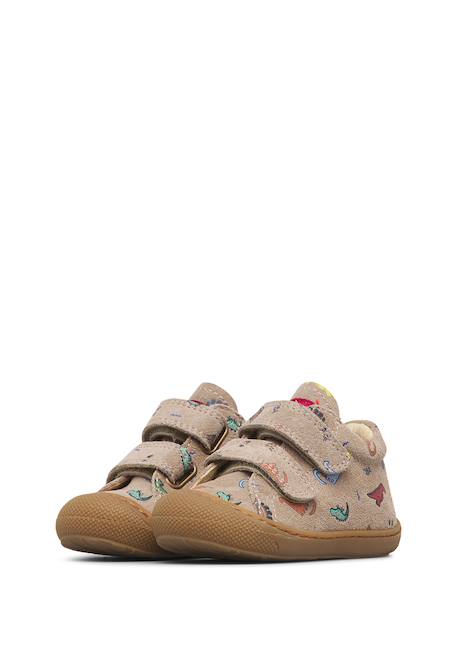 Chaussures premiers pas bébé garçon en daim cocoon à scratch Gris tourterelle-marron+Vert olive-marron 5 - vertbaudet enfant 