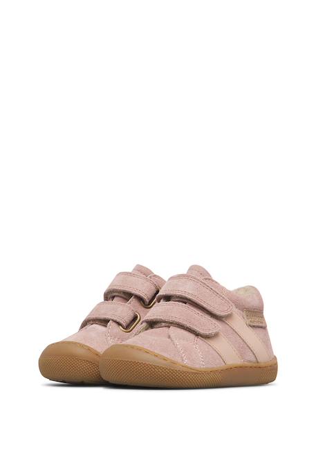 Chaussures barefoot enfant en cuir et daim sabby à scratch Cognac-gris foncé+Marron-vert olive+Rose poudré-rose 15 - vertbaudet enfant 