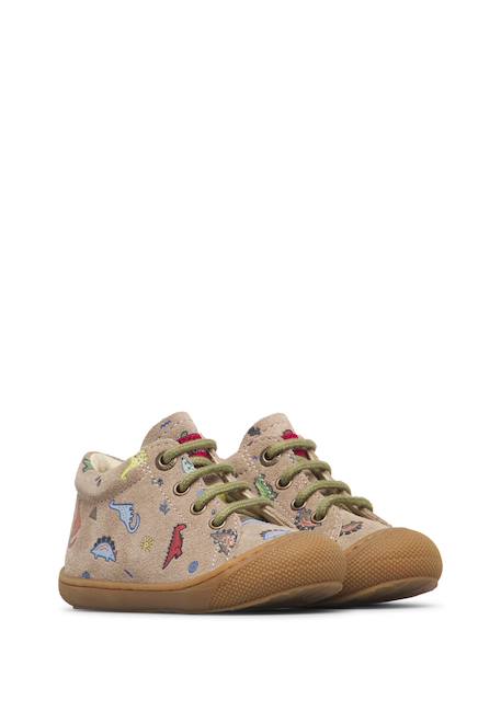Chaussures premiers pas bébé garçon en daim cocoon Gris tourterelle-vert+Vert-orange 2 - vertbaudet enfant 