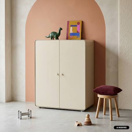 Commode armoire métal 2 portes - tribeca Beige+Bleu+Noir+Terracotta 1 - vertbaudet enfant 